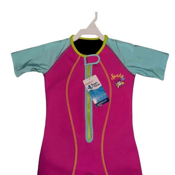NWT Speedo Kids Thermal Swimsuit Girls 6 6X Shortalls UV UPF 50 Begin to Swim - Picture 3 of 8